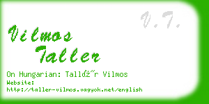 vilmos taller business card